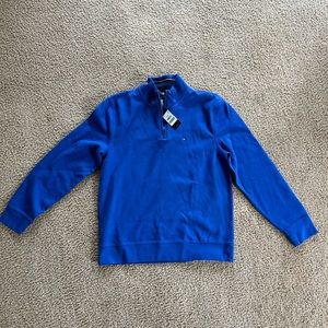 Brand new with tags Tommy Hilfiger blue quarter zip crew neck